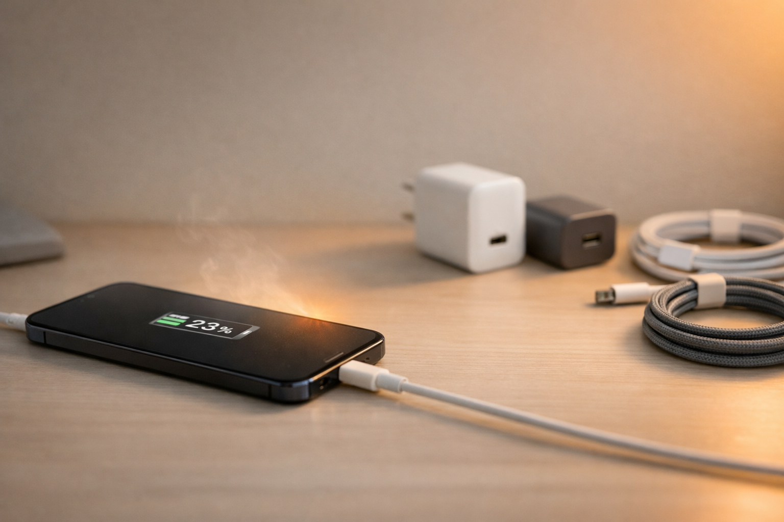 Waarom laadt mijn telefoon ineens langzaam? (kabel, adapter, warmte)